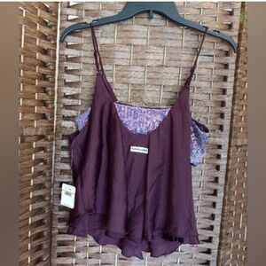 Free People Turn It On Cami Top w Sequin Bandeau